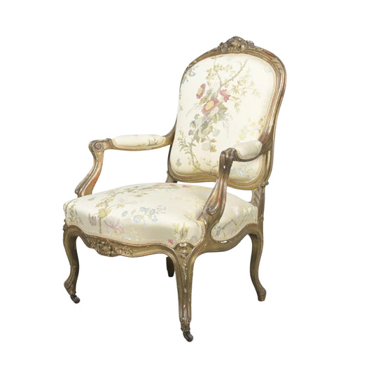 A Louis XV Giltwood Fauteuil