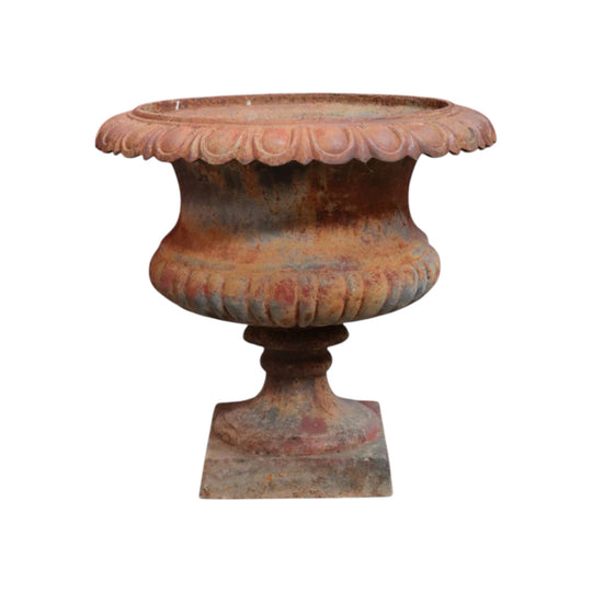 Antique Cast Iron Medici-style Campana shaped Garden Urn Pot Planter B13001