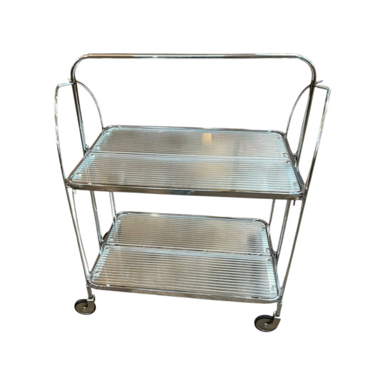 Chrome Folding Bar Cart / Trolley