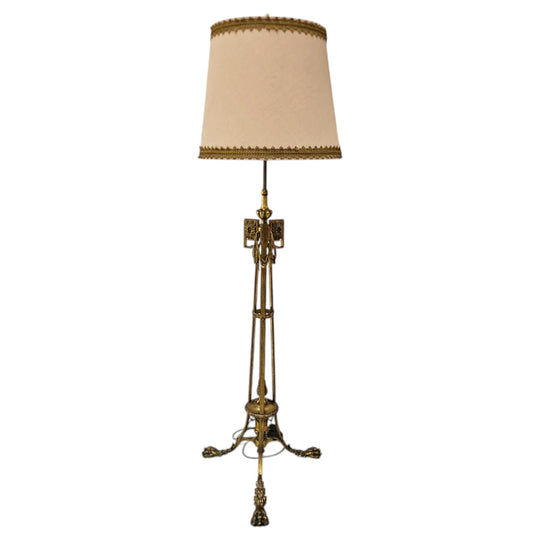 Napolean Style Gilt Standard Lamp & Shade