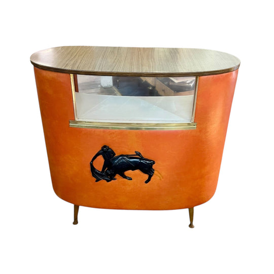 Vintage drinks cocktail bar cabinet matador & bull mid-century modern 1960's