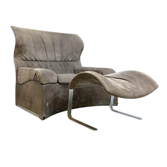 Saporiti Vela Alta Lounge Chair and Ottoman