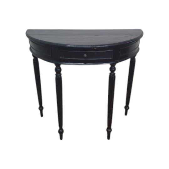 Black Half Moon Demi Lune with Single Drawer