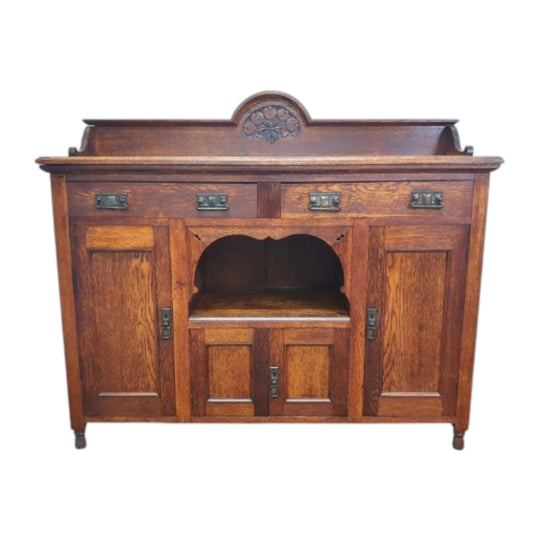 Antique Oak Sideboard with Original Hardware