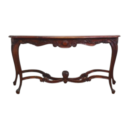 Carved Mahogany Long Side Table