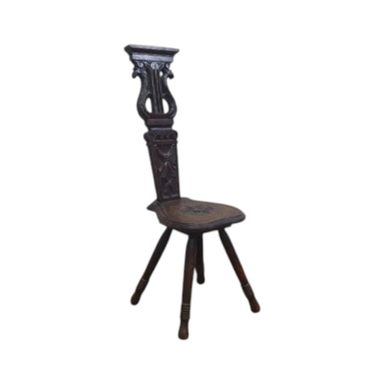 Antique Oak Carved Occasional Chair