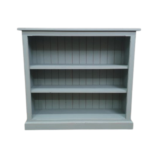 Duck Egg Blue Low Bookcase with Distressed Edges