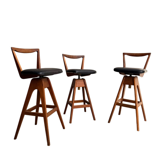 Set of 3 Vintage THB Bar Stools
