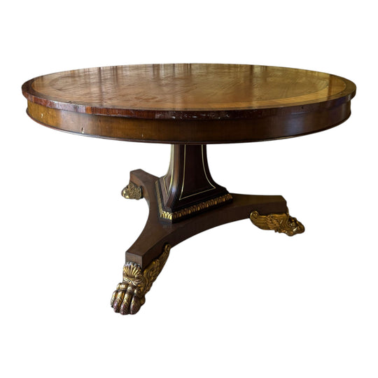Vintage Baker Furniture Round Regency Pedestal Table