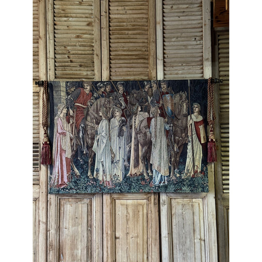 Large Woven Wall Tapestry After Burne-Jones & William Morris - The Arming And Departure Of The Knights