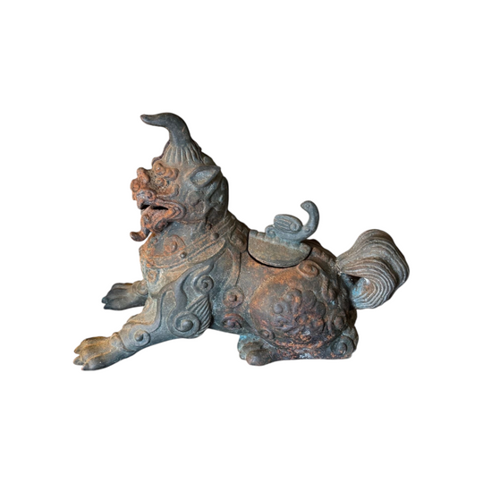 Vintage Asian Cast Iron Dragon Incense Burner / Censer