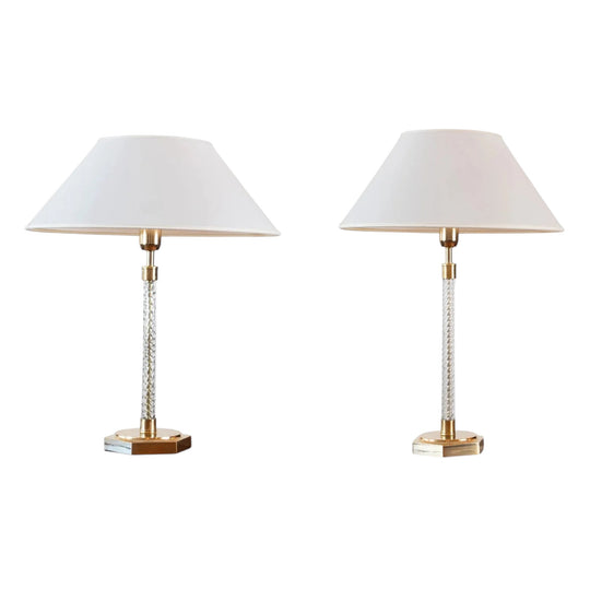 A Near Pair of Murano Glass Table Lamps