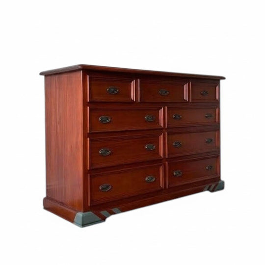 Farmhouse french striped lowboy dresser