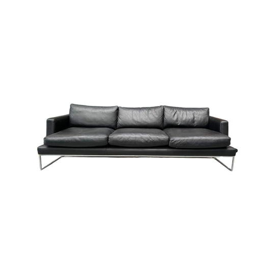 3.5 Seater Lounge - Lounge Designer Furniture - Black Leather