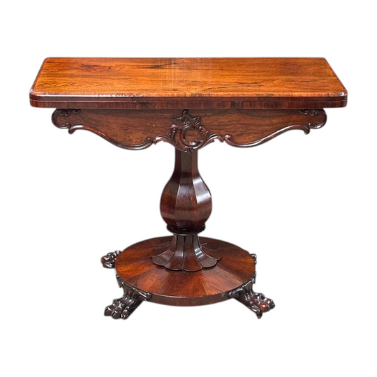 William IV mahogany fold-over card table c.1835