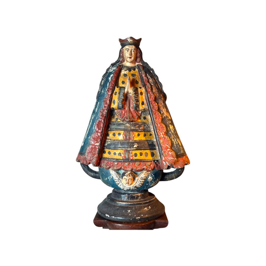 Antique Handcarved Figure of Our Lady of Guadalupe