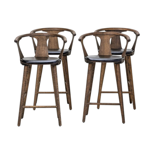 SK8 Counter Stools in Smoke Oiled Oak & Leather