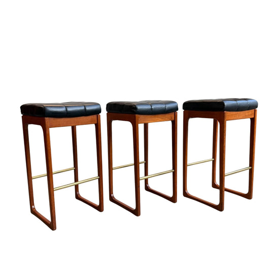 Mid Century Australian 1960s Barstools by Gerald Easden Set of 3 in Black