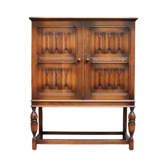 Vintage Oak Two-Door, Ten-Drawer Cutlery and Storage Cabinet by Shepherd and Baker Pty Ltd, Johannesburg, c.1940
