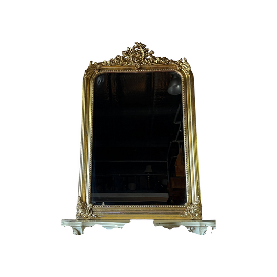 Vintage French Louis XVI Style Gilt Overmantel Mirror
