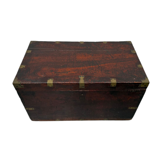 Antique Brass Bound Mahogany Sea Chest