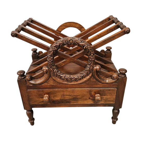 Vintage Mahogany Magazine Rack