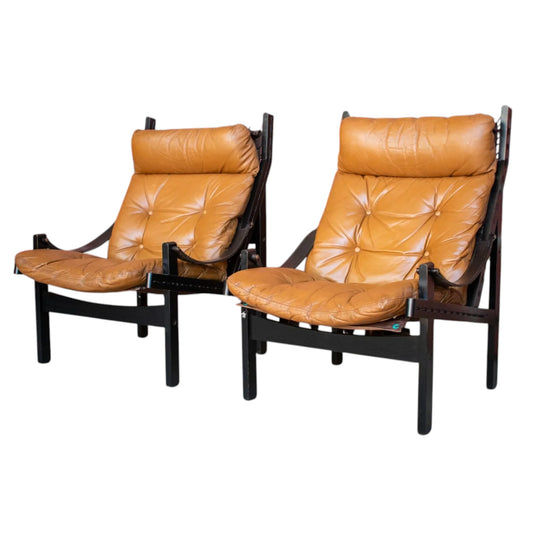 Pair of High‑Back Hunter Chairs by Torbjørn Afdal for Bruksbo — 1960s