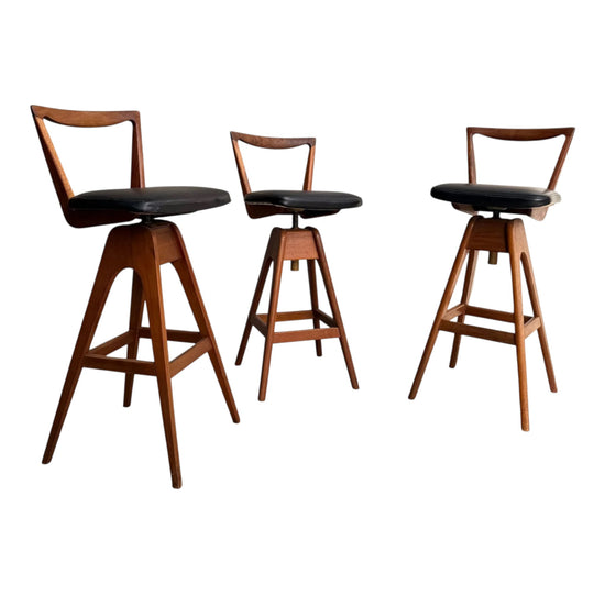Set of 3 Vintage THB Bar Stools