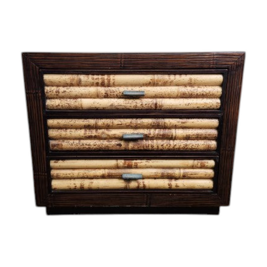 Vintage Bamboo Style Chest of Drawers