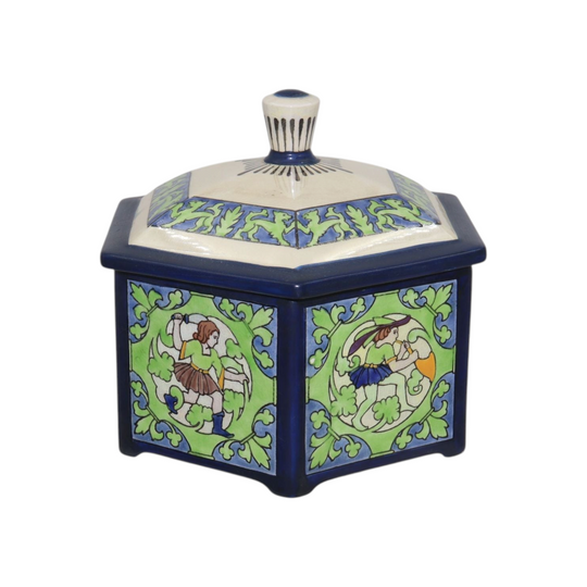 Royal Doulton lustreware hexagonal box and cover