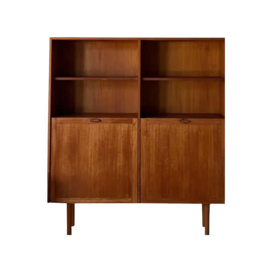 Mid Century Vintage Teak Bar Cabinet Bookcase By Parker Furniture
