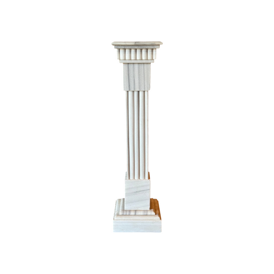 Vintage Art Deco Carrara Marble Pedestal