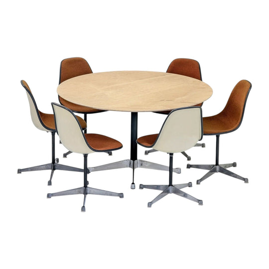 Charles and Ray Eames for Herman Miller Dining Table with Italian Fossil Travertine Top, c1960s