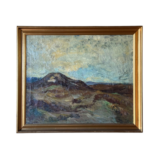 Antique Oil Painting of Rural Danish Landscape by R. Pedersen - 20th Century