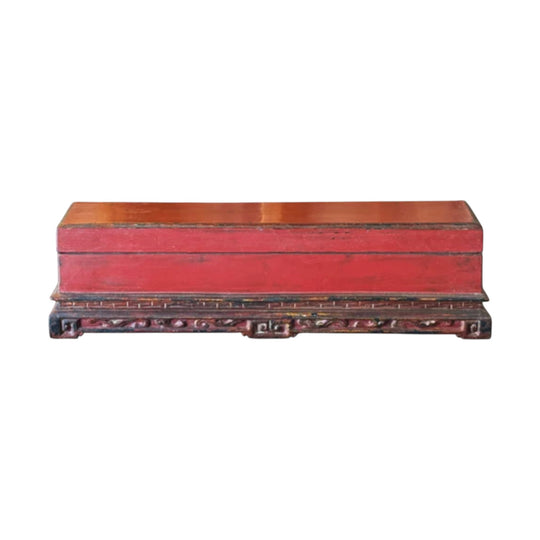 Vintage Chinese Red Lacquerware Lidded Document Box