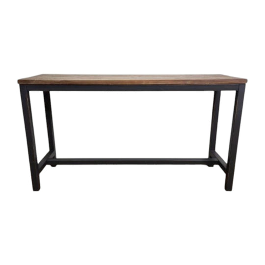 Rustic Timber Top Console with Metal Legs