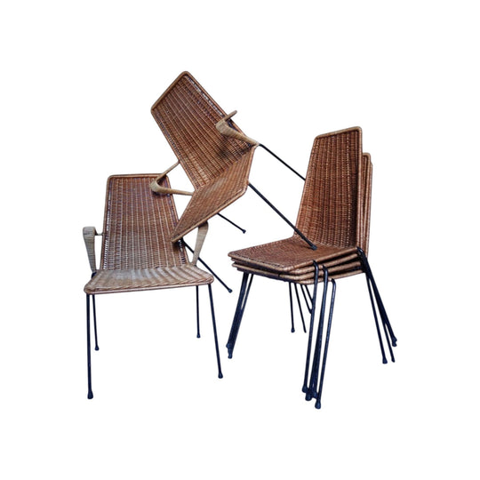 6 x Basket Chairs by Gian Franco Legler