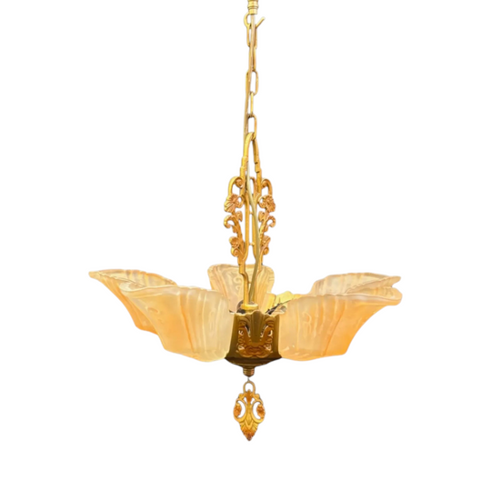 Art Deco Slip Shade Chandelier