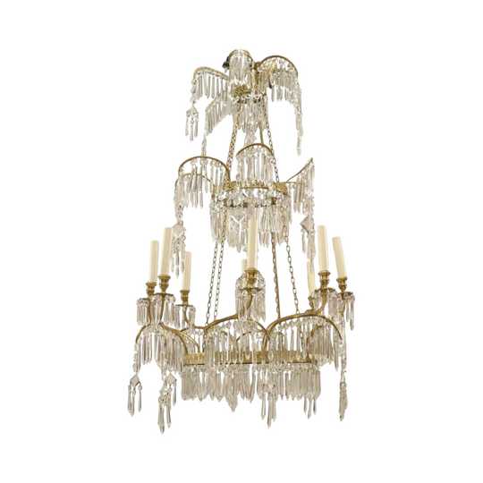 Russian Gilt Bronze and Crystal Chandelier 1800s