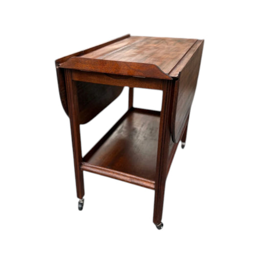 Solid Cedar Drop-Leaf Trolley – Fully Restored | Mid-Century Style