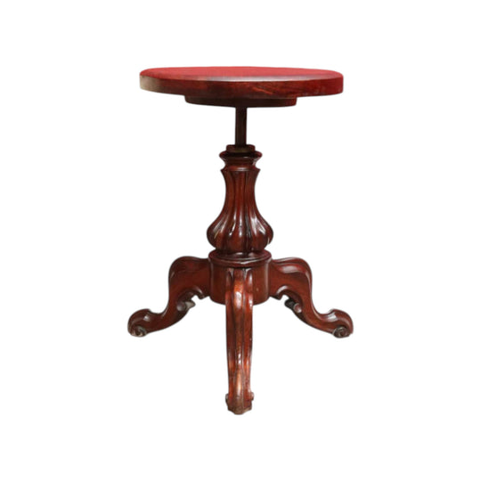 Australian Cedar Piano Stool Swivel Seat on Tri Leg Pedestal Base. B12934