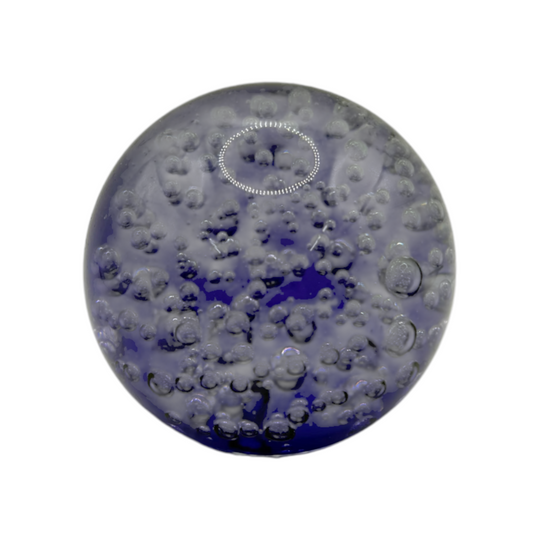 Vintage Indigo Blue Glass Ball Paperweight