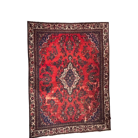 Vintage Hand-Knotted Persian Sarouk Rug