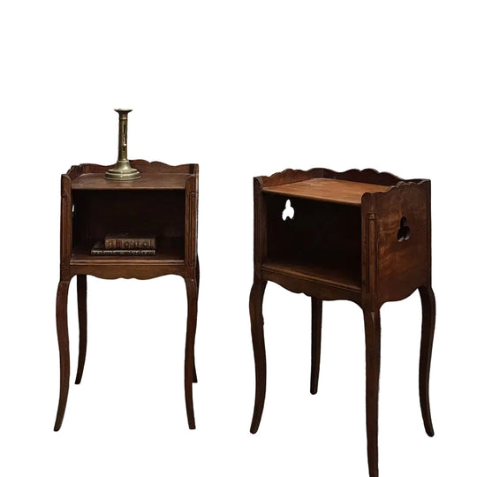 Louis XVI Style Oak Serpentine Bedsides