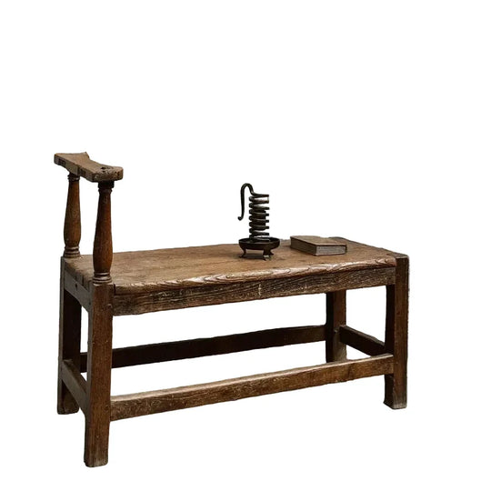 Antique French Provincial Oak Fireside Bench | Water Tiger