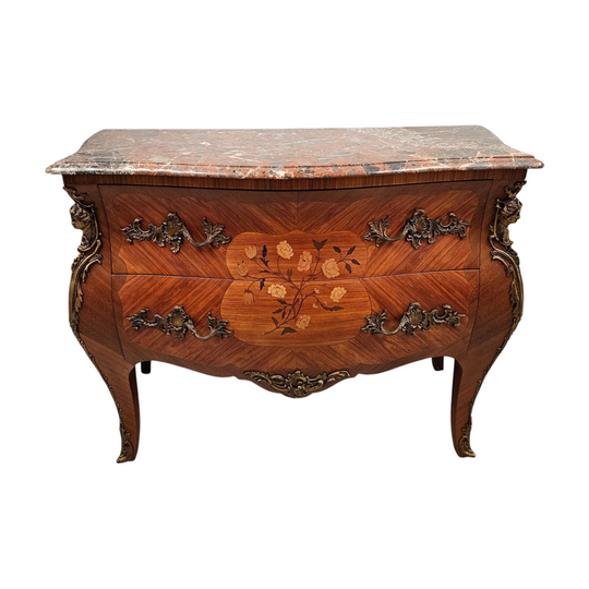 Louis 15th Style Kingwood Commode With Marble Top