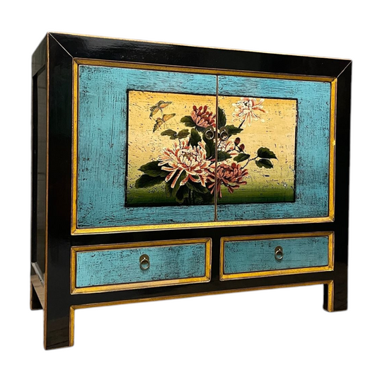 Chinese Black Lacquered Cabinet