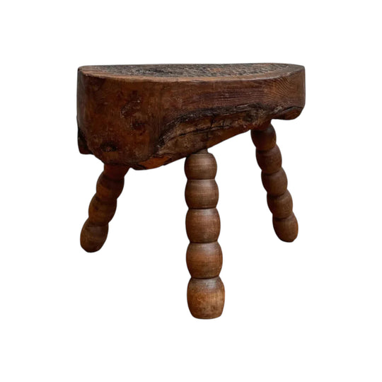 19th Century French Provincial Rustic Elm Chopping Block Table