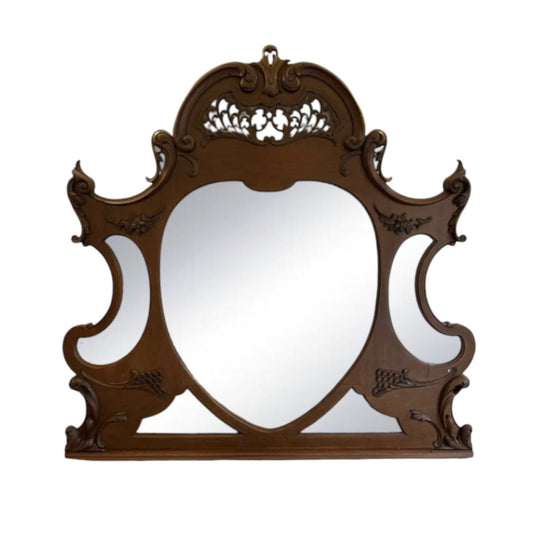 Exquisite Victorian Carved Mahogany Overmantel Mirror – Circa 1890