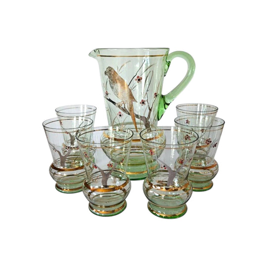 MCM Green and Gold Lemonade 6 x Glasses and Pitcher Set